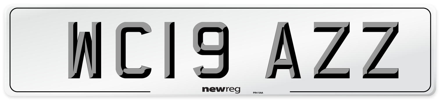 WC19 AZZ Number Plate from New Reg
